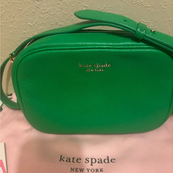 Kate Spade Pebble Leather Astrid Medium Camera Bag Green Jay - Picture 10 of 12